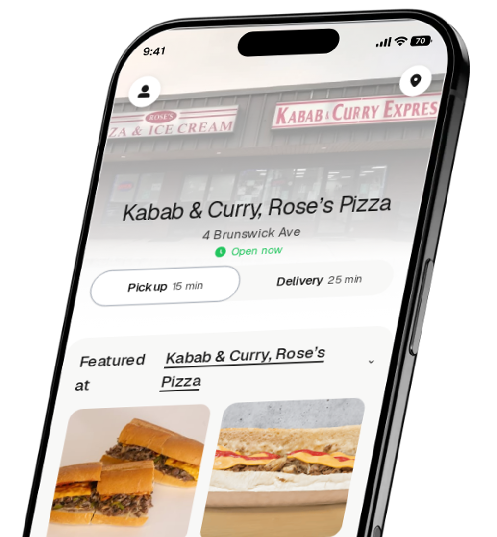 Kabab & Curry, Rose’s Pizza app preview